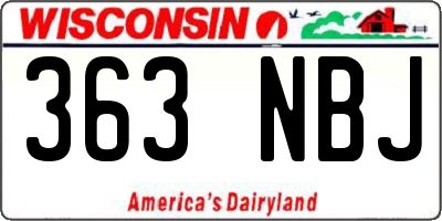 WI license plate 363NBJ