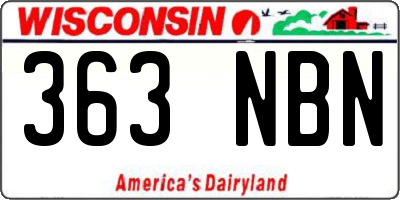 WI license plate 363NBN