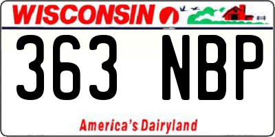 WI license plate 363NBP