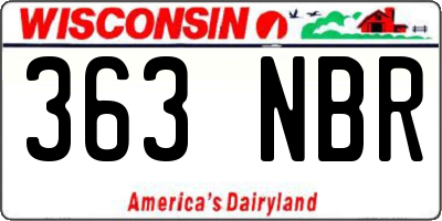 WI license plate 363NBR