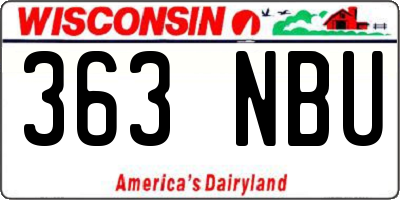 WI license plate 363NBU