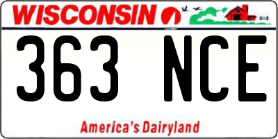 WI license plate 363NCE