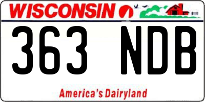 WI license plate 363NDB