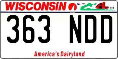 WI license plate 363NDD