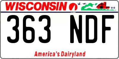 WI license plate 363NDF