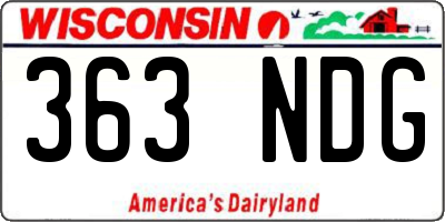 WI license plate 363NDG