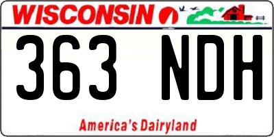 WI license plate 363NDH