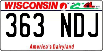 WI license plate 363NDJ