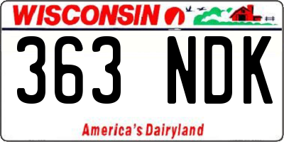 WI license plate 363NDK