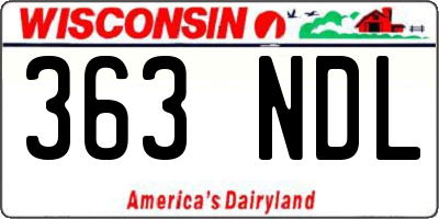 WI license plate 363NDL