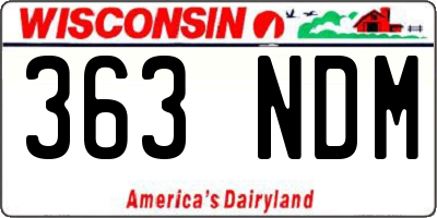 WI license plate 363NDM