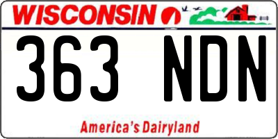 WI license plate 363NDN