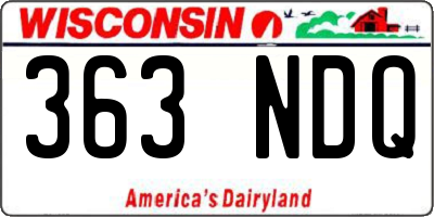 WI license plate 363NDQ