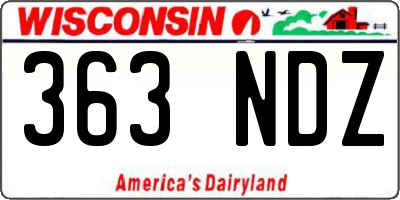 WI license plate 363NDZ