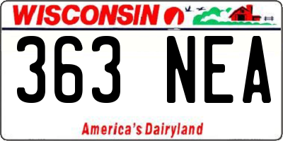 WI license plate 363NEA