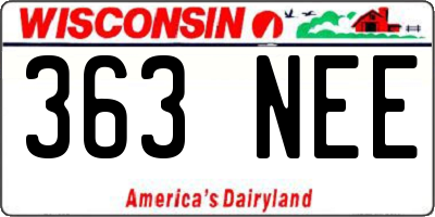 WI license plate 363NEE