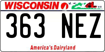 WI license plate 363NEZ