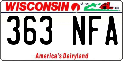 WI license plate 363NFA