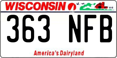 WI license plate 363NFB