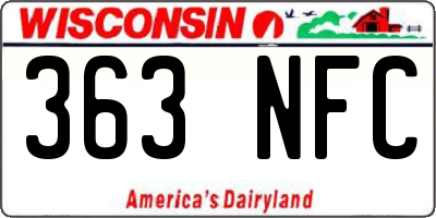 WI license plate 363NFC