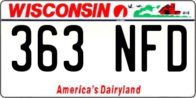 WI license plate 363NFD