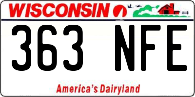 WI license plate 363NFE