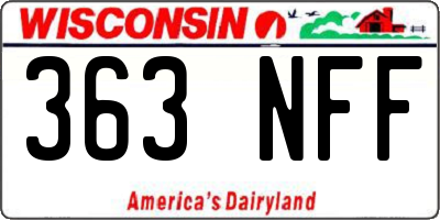 WI license plate 363NFF