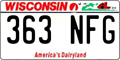 WI license plate 363NFG