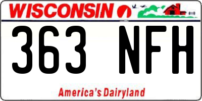 WI license plate 363NFH