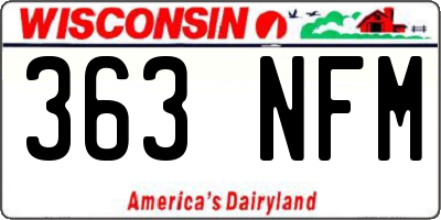 WI license plate 363NFM