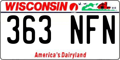 WI license plate 363NFN