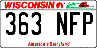 WI license plate 363NFP