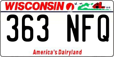 WI license plate 363NFQ