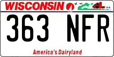 WI license plate 363NFR