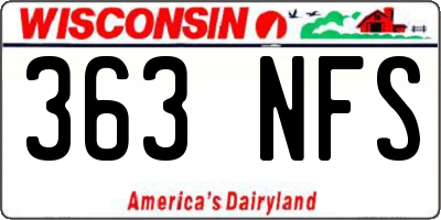 WI license plate 363NFS