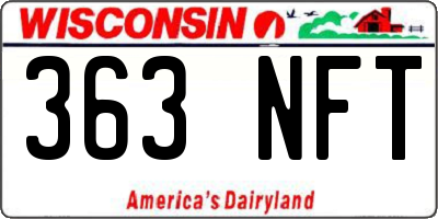 WI license plate 363NFT