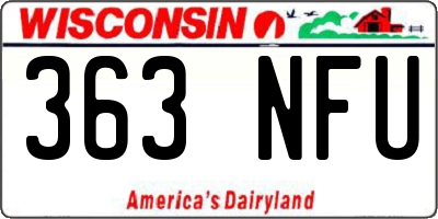 WI license plate 363NFU