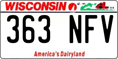 WI license plate 363NFV