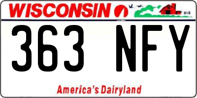 WI license plate 363NFY
