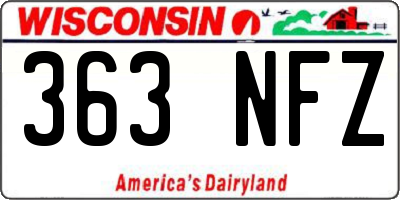 WI license plate 363NFZ