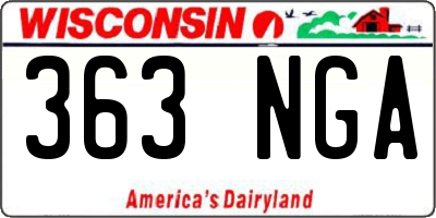 WI license plate 363NGA