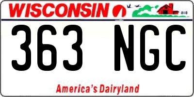 WI license plate 363NGC