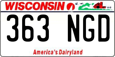 WI license plate 363NGD