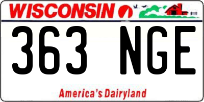 WI license plate 363NGE
