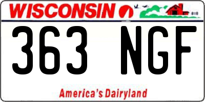 WI license plate 363NGF