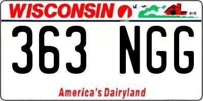 WI license plate 363NGG
