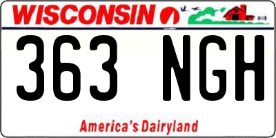 WI license plate 363NGH