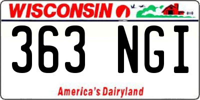 WI license plate 363NGI
