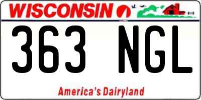 WI license plate 363NGL