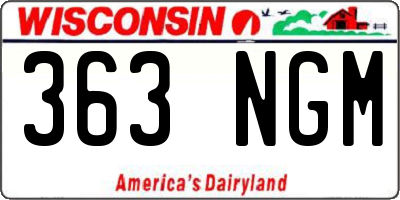 WI license plate 363NGM